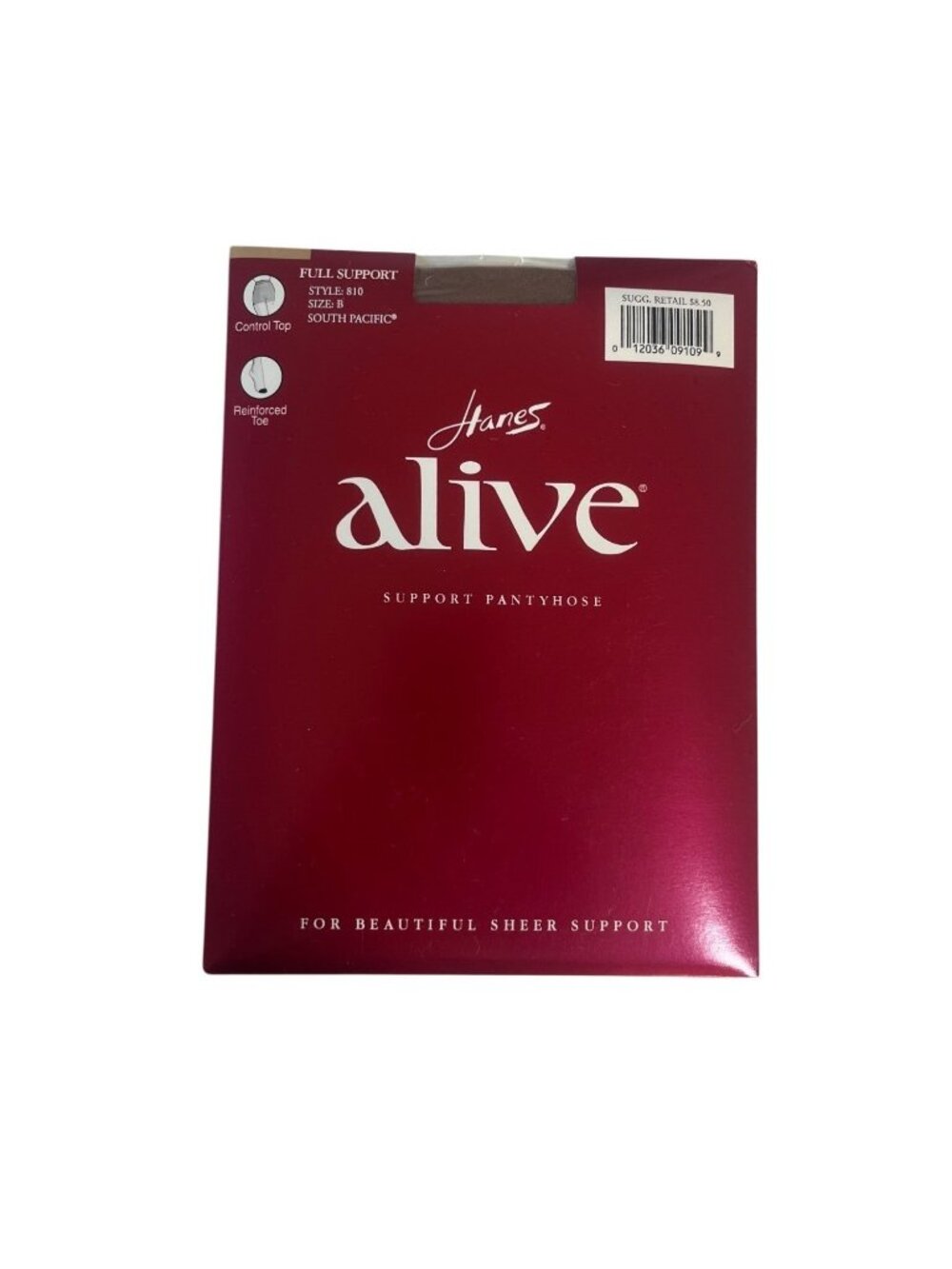 Hanes Alive Support Pantyhose Size B South Pacific New Full Support